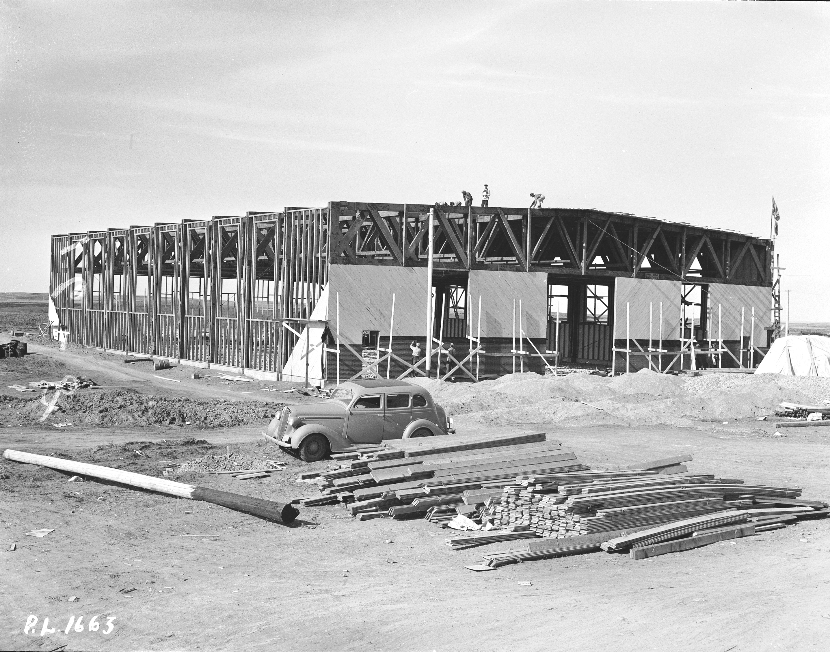 PL 1663PL 1663 9 October 1940 New Drill Hall at 2 Bombing Gunnery School Mossbank Sask_